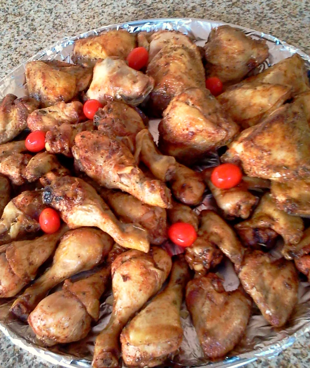 Diedska's chicken platter of roast drumsticks, thighs and wings